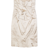KAREN MILLEN Womens Bodycon Dress Silver Sleeveless Knee Length UK 12