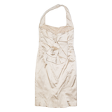 KAREN MILLEN Womens Bodycon Dress Silver Sleeveless Knee Length UK 12