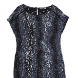 MINT VELVET Womens Shift Dress Grey Spotted Short Sleeve Midi UK 14