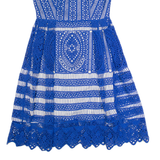 PHASE EIGHT Womens A-Line Dress Blue Lace Sleeveless Midi UK 12