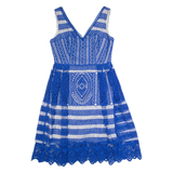 PHASE EIGHT Womens A-Line Dress Blue Lace Sleeveless Midi UK 12