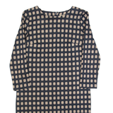 PHASE EIGHT Womens Bodycon Dress Black Spotted Long Sleeve Knee Length UK 8