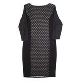 PHASE EIGHT Womens Bodycon Dress Black Lace Long Sleeve Knee Length UK 14