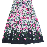 HOBBS LONDON Womens A-Line Dress Blue Floral Sleeveless Midi UK 10