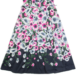 HOBBS LONDON Womens A-Line Dress Blue Floral Sleeveless Midi UK 10