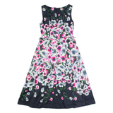 HOBBS LONDON Womens A-Line Dress Blue Floral Sleeveless Midi UK 10