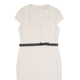 KAREN MILLEN Womens Mermaid Dress Cream Short Sleeve Midi UK 14