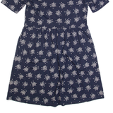 BODEN Womens Fit & Flare Dress Blue Spotted Short Sleeve Knee Length UK 12