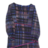 MINT VELVET Womens Day Dress Black Check Long Sleeve Knee Length UK 10