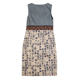 MONSOON Womens Pencil Dress Cream Crazy Pattern Sleeveless Midi UK 12