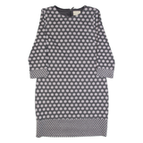 PHASE EIGHT Womens Bodycon Dress Grey Polka Dot Long Sleeve Knee Length UK 12