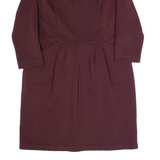 HOBBS LONDON Womens Pencil Dress Purple Long Sleeve Knee Length UK 16