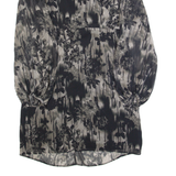 MINT VELVET Womens Day Dress Grey Crazy Pattern Long Sleeve Knee Length UK 10