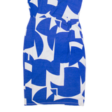 PHASE EIGHT Womens Bodycon Dress Blue Geometric Short Sleeve Midi UK 10