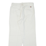 DICKIES Womens Trousers White Regular Straight W30 L30