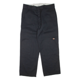 DICKIES Mens Trousers Black Loose Straight W36 L30