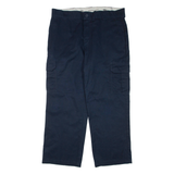 DICKIES Cargo Mens Trousers Blue Relaxed Straight W38 L30