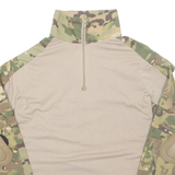 Camo Mens Sweatshirt Green 1/4 Zip S