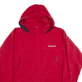 TIMBERLAND Mens Jacket Red Nylon Hooded XL