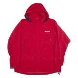 TIMBERLAND Mens Jacket Red Nylon Hooded XL