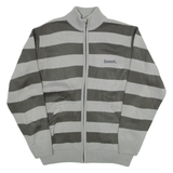 BENCH Mens Jacket Grey Striped XL
