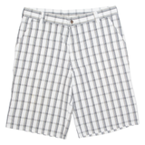 DICKIES Mens Workwear Shorts White Check XL W38