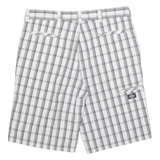DICKIES Mens Workwear Shorts White Check XL W38