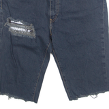 LEVI'S Cut Off Distressed Premiumj E 511 Mens Denim Shorts Blue L W36