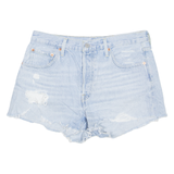 LEVI'S Cut Off 501 Premium E Womens Denim Shorts Blue M W32