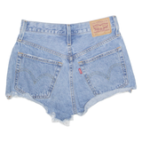 LEVI'S Cut Off Distressed 501 Womens Denim Shorts Blue XXS W25