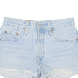 LEVI'S Cut Off Distressed 501 Womens Denim Shorts Blue XS W28