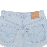 LEVI'S Cut Off Distressed 501 Womens Denim Shorts Blue XS W28