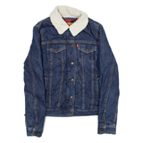 LEVI'S Womens Sherpa Lined Denim Jacket Blue XS