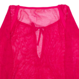 DKNY Womens Oversized Top Pink V-Neck Long Sleeve XS