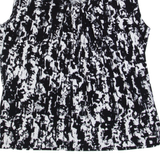 CALVIN KLEIN Womens Printed Top Black Sleeveless Crazy Pattern M