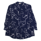 PHASE EIGHT Womens Printed Blouse Blue Long Sleeve Floral UK 12