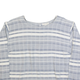 MONSOON Womens Printed Top Blue Long Sleeve Striped UK 14