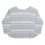 MONSOON Womens Printed Top Blue Long Sleeve Striped UK 14
