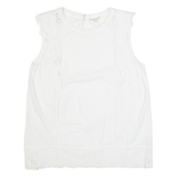 PHASE EIGHT Womens Vest White Sleeveless UK 12