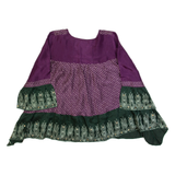 DKNY Womens Oversized Top Purple Long Sleeve Silk Spotted S