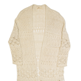 HOLLISTER Cardigan Womens Kimono Top Cream 3/4 Sleeve S