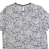 DKNY Womens Printed Top Black Paisley M
