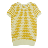 HOBBS LONDON Cat Design Womens Printed Top Gold S