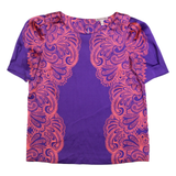 JUICY COUTURE Womens Printed Top Purple Paisley XS