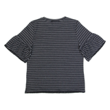 LAUREN RALPH LAUREN Womens Printed Top Black Striped XS