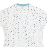 LAURA ASHLEY Womens Printed Shirt White Collared Polka Dot UK 12