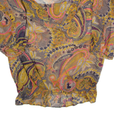 TED BAKER Womens Printed Top Brown 3/4 Sleeve Silk Paisley XS