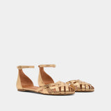 Ballerines Doo Cuir Craquele Or