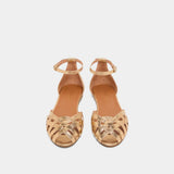 Ballerines Doo Cuir Craquele Or