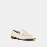 Mocassins Thelma Vernis Plisse Ecru